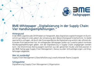 „Digitalisierung in der Supply Chain: Vier Handlungsempfehlungen“