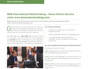 Neuer Online-Service unter www.bmematchmaking.com