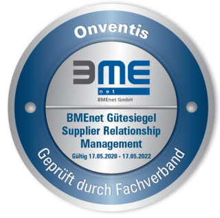 BMEnet-Gütesiegel „Supplier Relationship Management“: Onventis erneut prämiert
