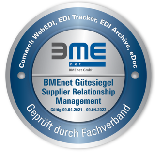 BMEnet Gütesiegel „Supplier Relationship Management“: EDI-Portal von Comarch prämiert