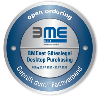 BMEnet-Gütesiegel: open ordering der veenion GmbH wieder mit Siegel „Desktop Purchasing“ prämiert