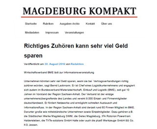 BME-Region Sachsen-Anhalt in der MAGDEBURG KOMPAKT