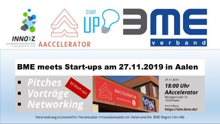 BME-Region Ulm-Alb meets Start-ups am 27.11.2019 in Aalen
